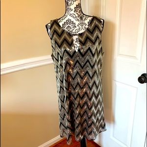 *NWT* Miss Me, Chevron Sequin Dress, women’s size large.
